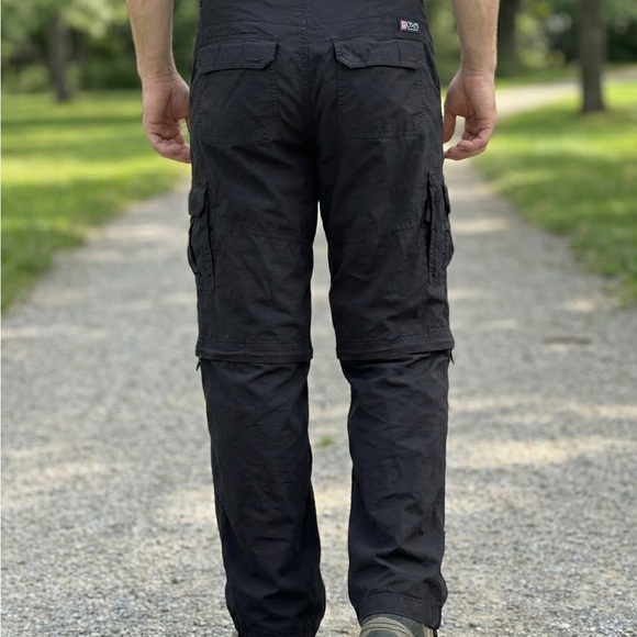 🌲 Chaps Ralph Lauren Convertible Cargo Pants Men's 32 Black Zip-Off - Picture 2 of 9